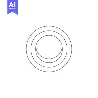 Three concentric gray circles with the top one split in half