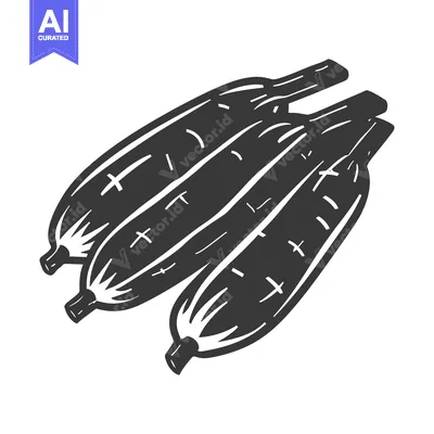 Aset premium populer: Three Corn on the Cob Illustration in Black and White