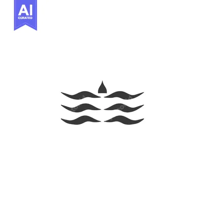 Aset desain premium: Three Curved Lines with a Point on Top
