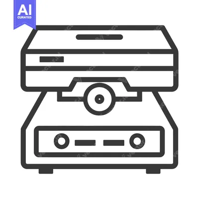 A Black and White Line Drawing of a Video Cassette Recorder