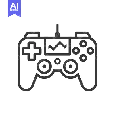 A Black and White Line Drawing of a Video Game Controller