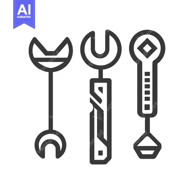 Aset premium populer: Three Different Wrench Tools in a Row