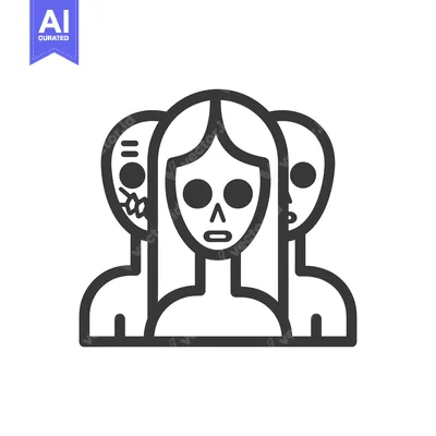 Three Faces Depicting Different Expressions