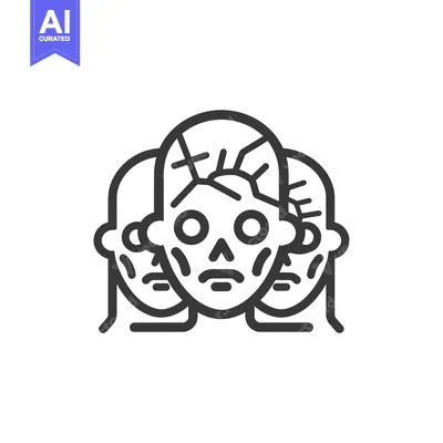 Three Faces with One Damaged Central Face