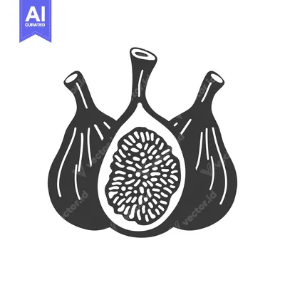 Popular premium asset: Three Figs, One Sliced Open, Black and White Illustration