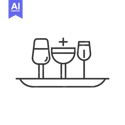 Three Glasses and a Tray Icon