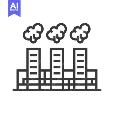 Three Industrial Chimneys with Smoke Clouds