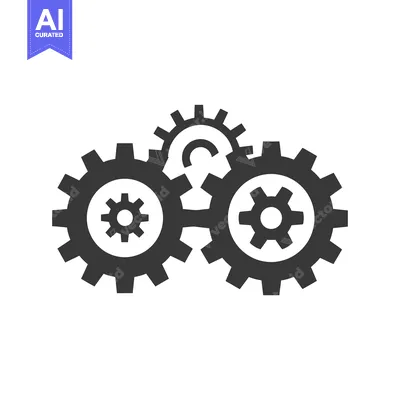 Three Interlocking Gears as a Symbol of Teamwork and Mechanism