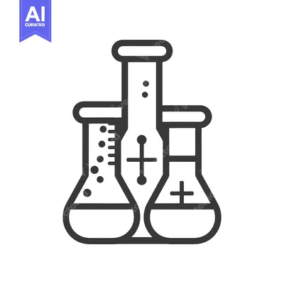 Three Laboratory Flasks With Plus Signs
