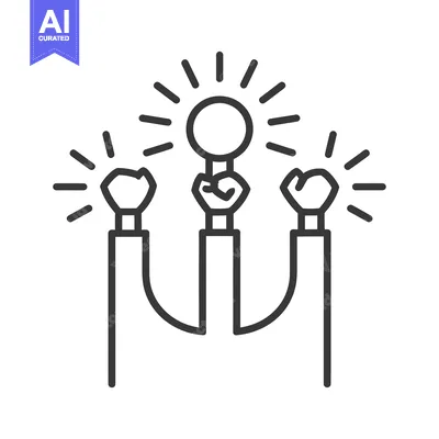 Aset desain premium: Three Light Bulbs Connected to a Central Bright Light Bulb