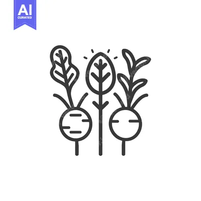 Aset premium populer: Three Line Drawings of Plants with Roots and Leaves