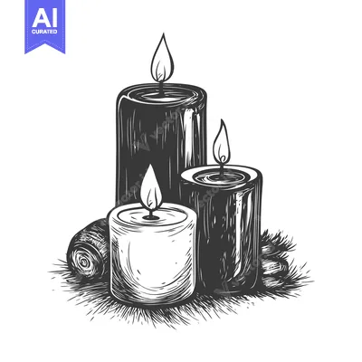 Three Lit Candles with Decorative Elements