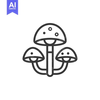 Three Mushrooms with Spots on a White Background