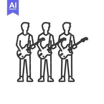 Three Musicians Playing Electric Guitars in a Row