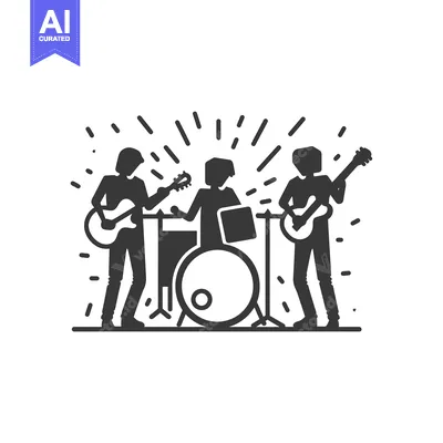 Three Musicians Playing Instruments on a Stage with a Spotlight Above