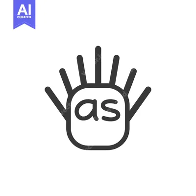 Premium design asset: A Black and White Line Drawing of the Word "as" with Radiating Lines