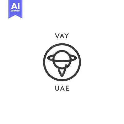 Premium design asset: A black and white logo with a planet symbol inside a circle and text a