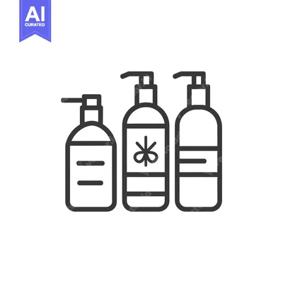 Aset desain premium: Three Outline Drawings of Bottles with Dispensers