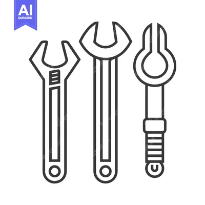 Aset premium populer: Three Outline Wrenches