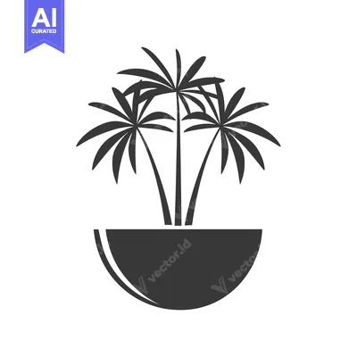 Aset premium populer: Three Palm Trees Growing From a Hemisphere