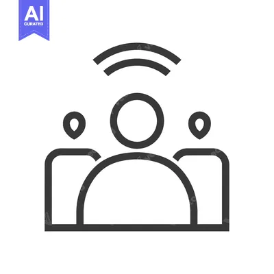 Three People Connected by Wifi Signal