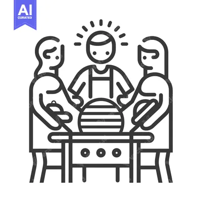 Three People Enjoying a Barbecue Meal Together