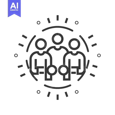 Aset premium populer: Three People Holding Circles Within a Starburst