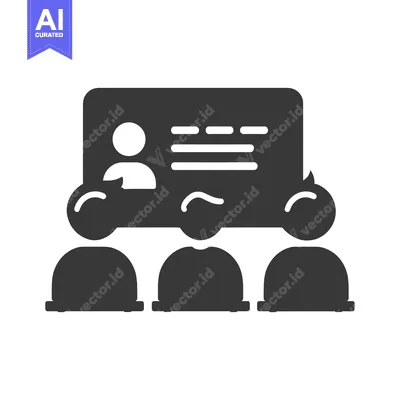 Three People Listening to a Presentation with a Profile Icon and Text