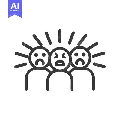 Aset desain premium: Three People, One Angry, Two Sad, Surrounded by Light