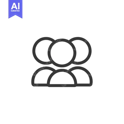 Aset desain premium: Three People Represented by Circles and Semi-Circles