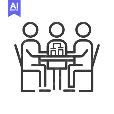 Aset desain premium: Three People Sitting Around a Table with Drinks