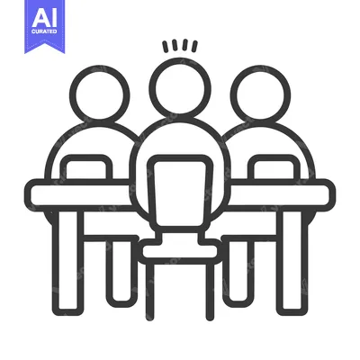 Three People Sitting at a Table with One in the Middle with an Idea
