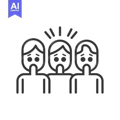 Three People Standing Together with Worried Expressions