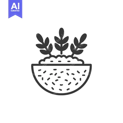 Three Seedlings Growing in a Half-Circle Pot with Dotted Surface