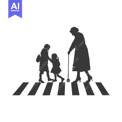 Popular premium asset: Three silhouettes crossing a street together