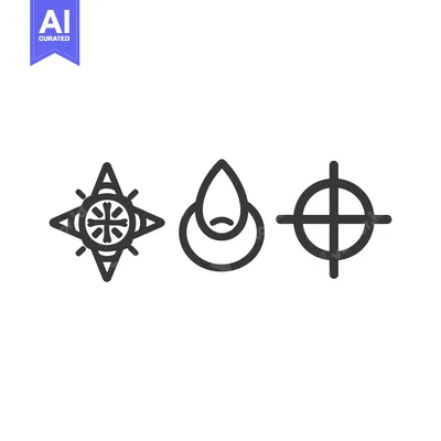 Three Simple Geometric Line Art Symbols