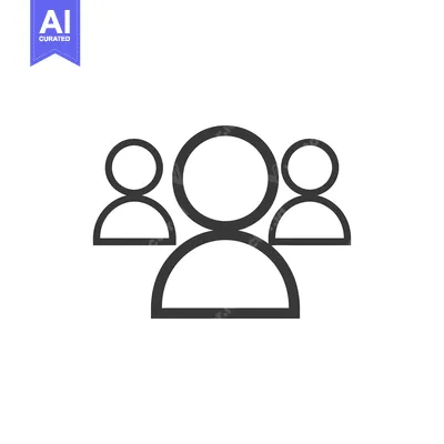 Premium design asset: Three Simple Line Drawings of People
