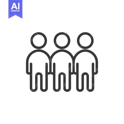 Aset desain premium: Three Simple Stick Figure People Standing Side-by-Side