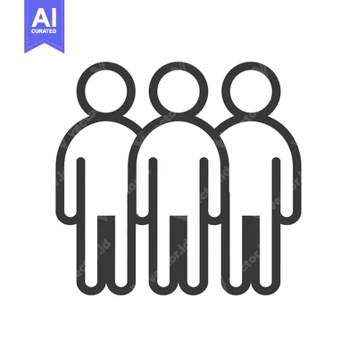 Three Simple Stick Figure People Standing Side by Side