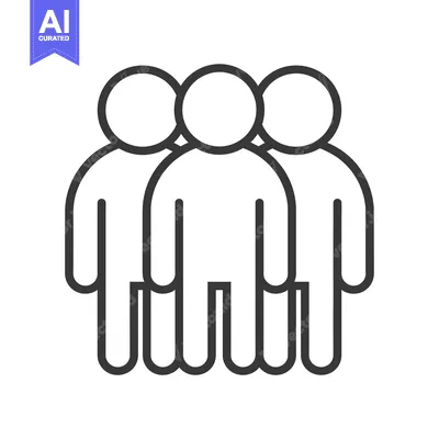 Three Simple Stick Figure People Standing Together