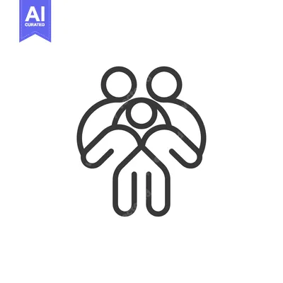 Aset premium populer: Three Simple Stick Figures Forming a Circle