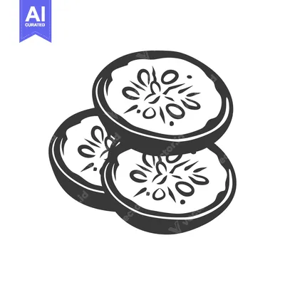 Three Slices of Cucumber with Seeds