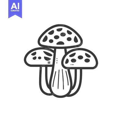 Three Spotted Mushrooms with a Single Stem