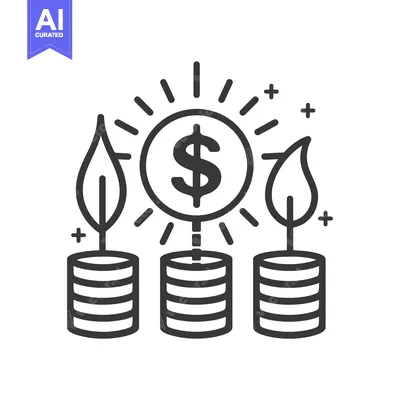 Three Stacks of Coins with Dollar Sign Growing Upwards