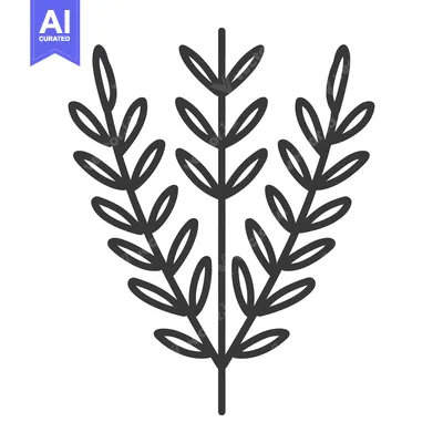 Aset premium populer: Three Stems of Simple Branching Leaves