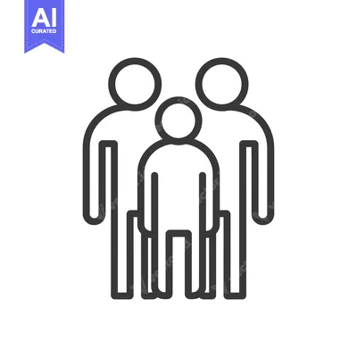 Three Stick Figure People Standing Side-by-Side
