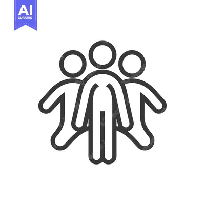 Premium design asset: Three Stick Figure People Standing Together in a Circle