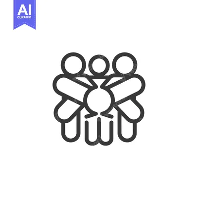 Three Stick Figures Embracing a Smaller Figure in the Middle