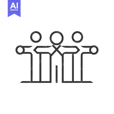 Three Stick Figures Joined at the Shoulders