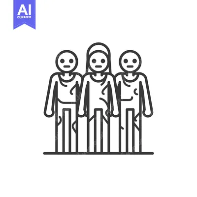 Popular premium asset: Three stick figures standing side by side